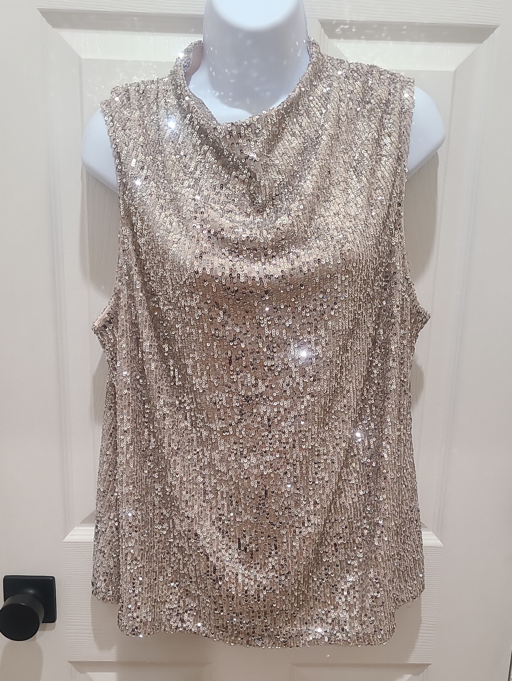 Cable & Gauge Sparkling Gold Sequin Top